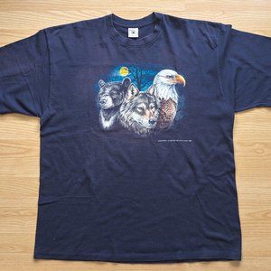 Vintage North American Wild Animals T-Shirt single stitch, Size XXL, Made in USA